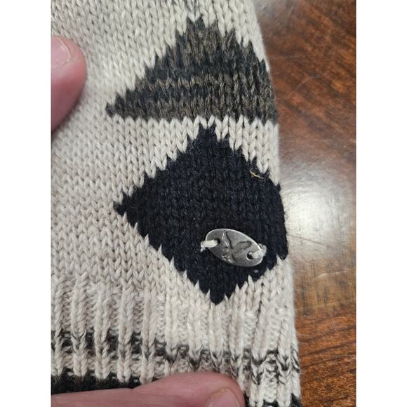 American Eagle Y2K Inspired Aztec Southwestern Knit Hoodie Sweater Neutral XS - Picture 3 of 8